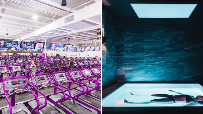 Springwood has it all … Planet Fitness’s no-frills gym, left, and luxe at Cave City.