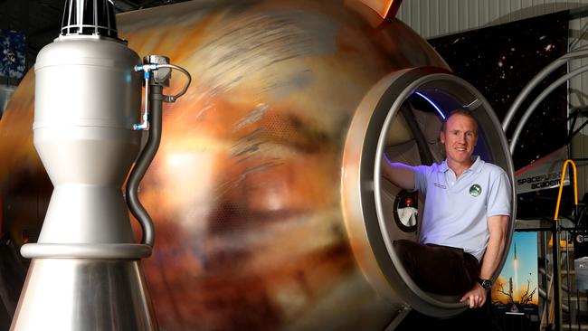 Adam Gilmour at the Gilmour Space Technologies space academy. The centre have various command and space craft displays. Picture: Scott Fletcher