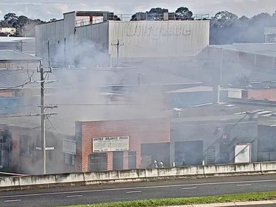 Firefighters are battling a factory fire in Keysborough.