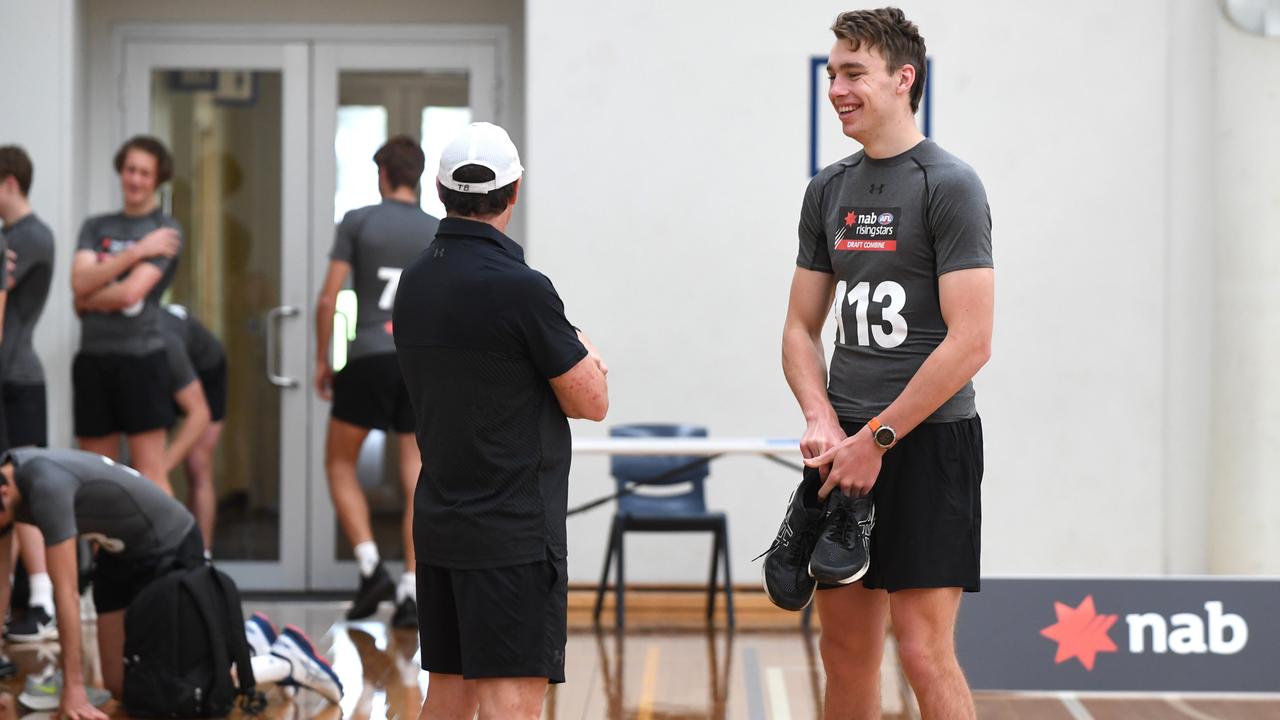 Riley Thilthorpe at South Australia’s AFL Draft Combine. Picture: Tricia Watkinson