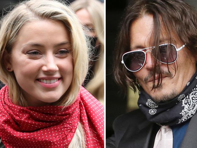 A combination of pictures shows US actress Amber Heard (L) and her former husband US actor Johnny Depp (R) arriving on the second day of Depp's libel action against News Group Newspapers (NGN), at the High Court in London, on July 8, 2020. - Depp is suing the publishers of The Sun and the author of the article for the claims that called him a "wife-beater" in April 2018. (Photo by ISABEL INFANTES / AFP)