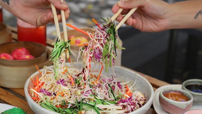 The Prosperity salad and dumplings. Picture: Jenifer Jagielski