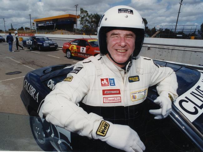 Clive James in Adelaide for the Australian Formula One Grand Prix in 1993. Picture: Supplied