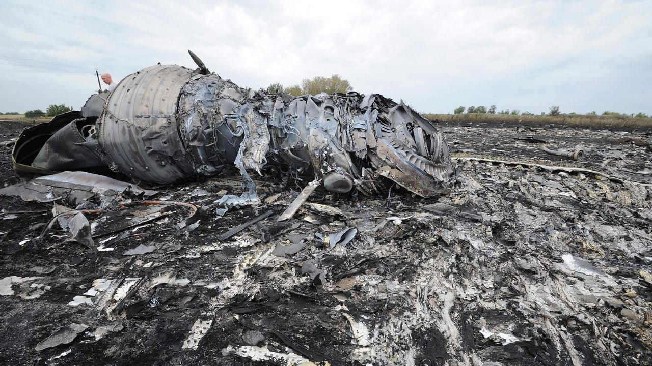 The wreckage after the plane was shot down and 298 people were killed. Picture: Dominique Faget / AFP