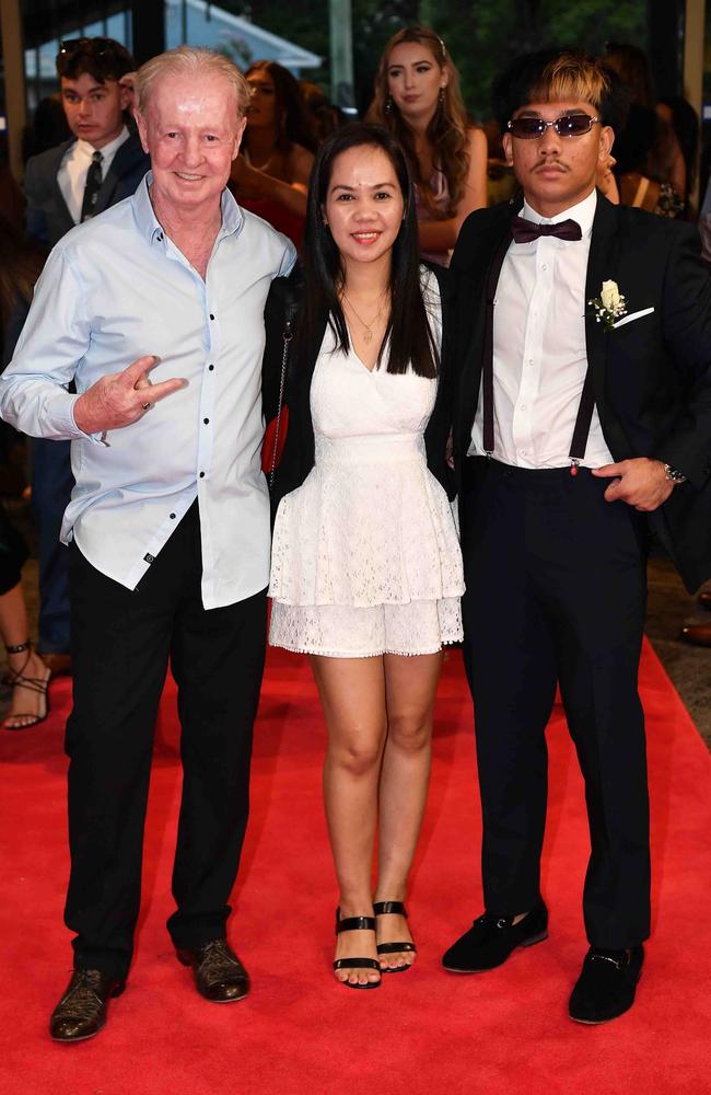 Tom, Marlyn and Frans at Caloundra State High School formal. Picture: Patrick Woods.