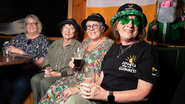 Karen Rettig, Sheree Price, Sally White, and Sharyn Johns at the New Sydney Hotel on St Patrick's Day. Picture: Linda Higginson