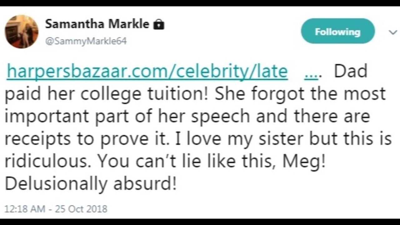 Samantha has hit out at her half-sister. again
