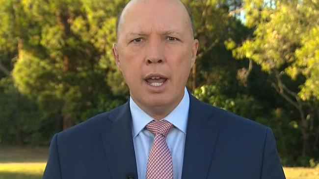 Peter Dutton insisted that Anthony Albanese apologise to AFP officers live on air. Picture: Channel 9