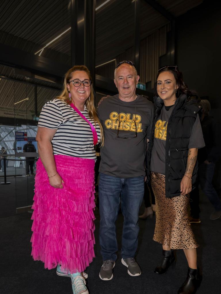 Cold Chisel The Big Five-0 tour - Ange Rowbottom, Lance Rowbottom and Bec Rowbottom. Picture: Caroline Tan