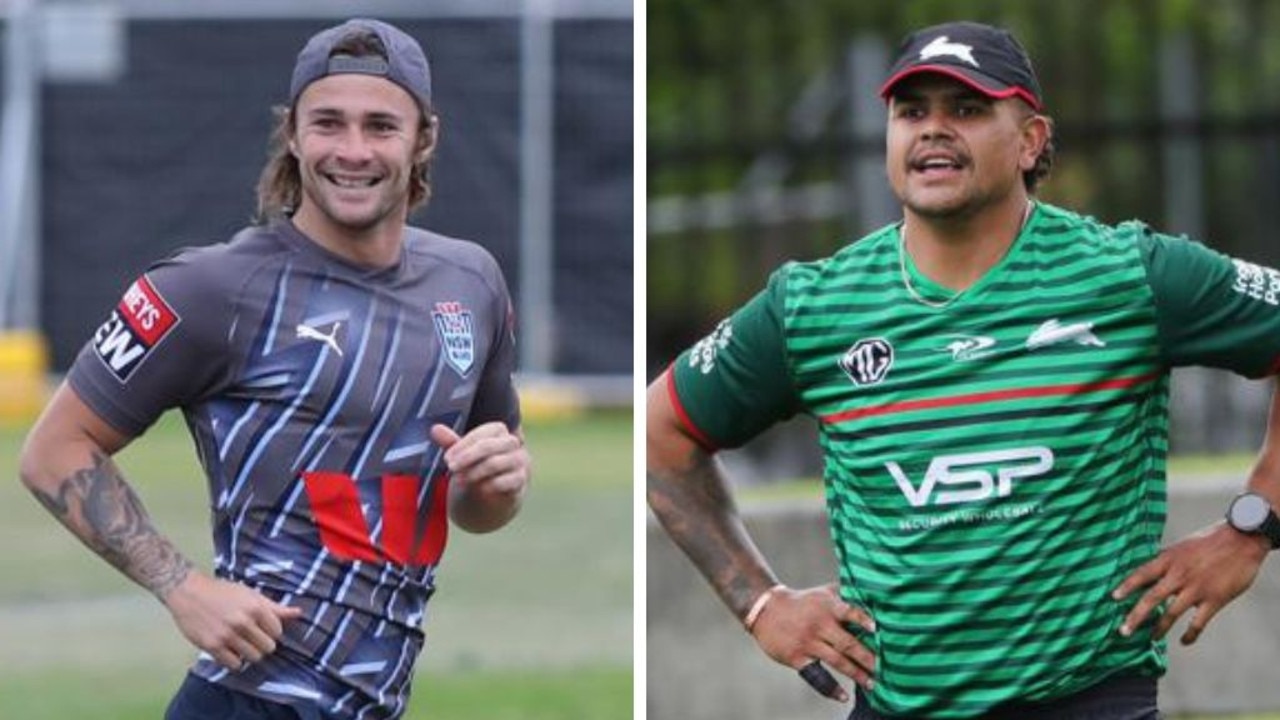 Nicho Hynes and Latrell Mitchell. Photos: News Corporation