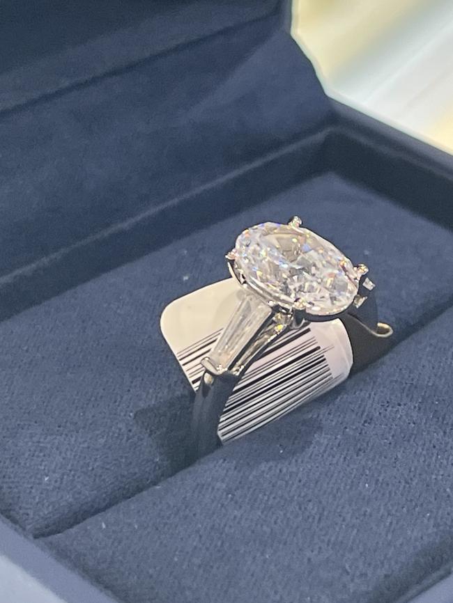 A $99,999 ring ready for sale at Costco's new Coomera store. Picture: Keith Woods.