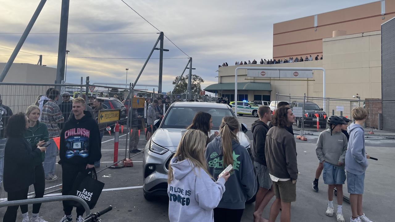 Westfield Marion in lockdown after people were spotted with weapons inside. Picture: Brett Hartwig