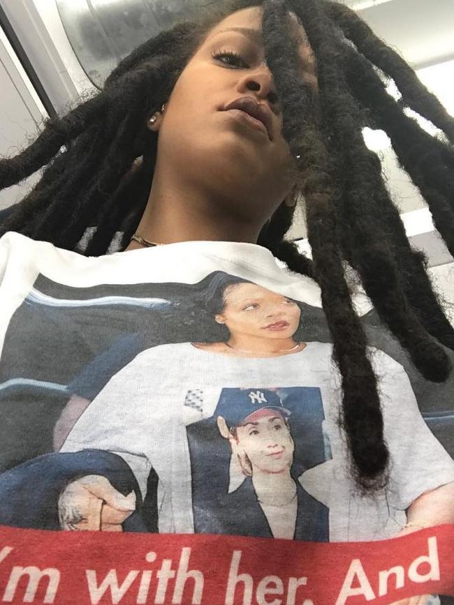 2016 US Election via social media ... Rihanna, “#VOTE bih” Picture: Instagram