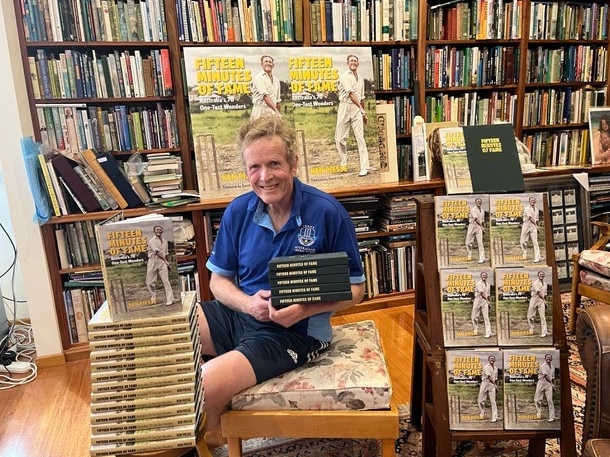 Ken Piesse with his latest book, Fifteen Minutes of Fame, Australian cricket’s 70 one-Test wonders.