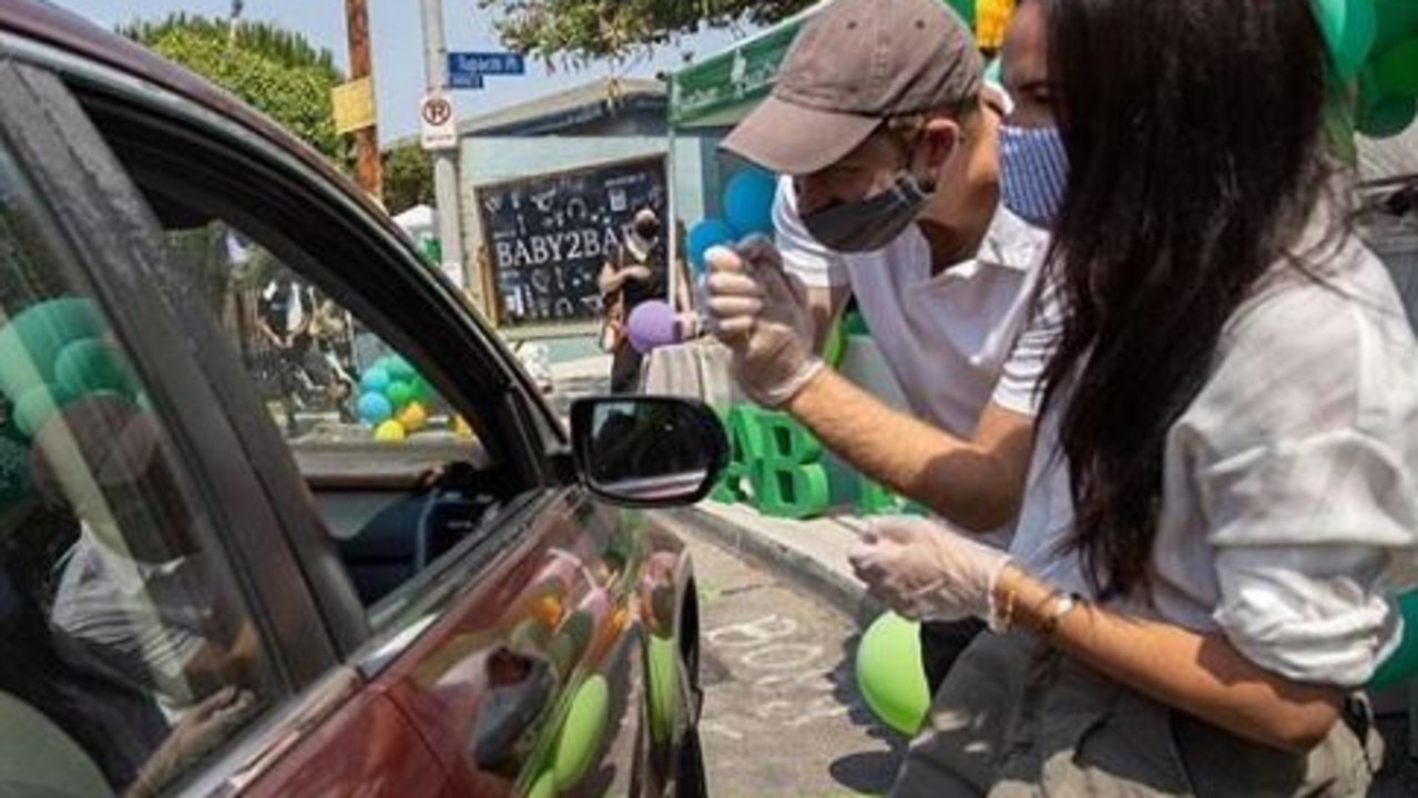 Relationships within the Royal Family have been strained since Prince Harry and his wife Meghan (above at a school charity drive in LA) left for the US. Picture: Instagram.