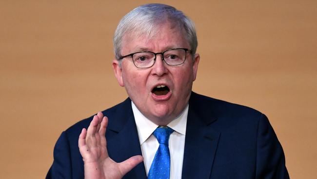 Former prime minister Kevin Rudd has denied threatening to punch a Chinese negotiator during a climate change summit. Picture: AAP Image/Dan Peled