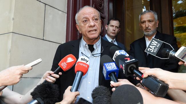 Aiia Maasarwe’s father Saeed Maasarwe speaking outside Melbourne Supreme Court after her killer and rapist as sentenced. He wouldn’t be allowed to speak like this under the new proposed Bill. Picture: Tony Gough