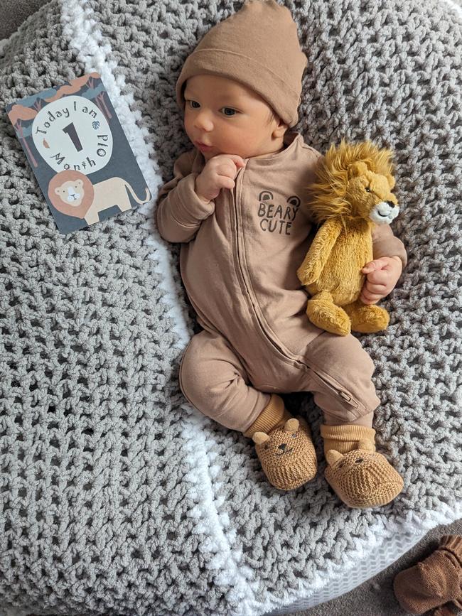Ryan Dean, one month old. Hello world. My name is Ryan and I am five weeks now. My favourite toy is a plush lion. I enjoy discovering this new world and learning new skills every day.