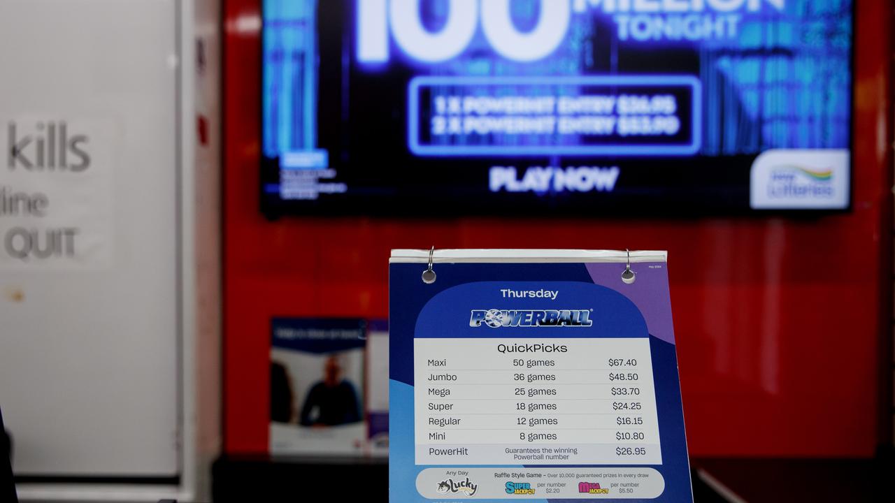 Powerball jackpots at $100 million on Thursday night. Picture: NewsWire / Nikki Short