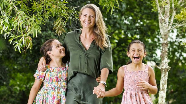 Rachel Thaiday with her daughters Gracie, 9, and Ellsie, 7. Rachel experienced crippling post-natal depression. Picture: J&amp;A Photography