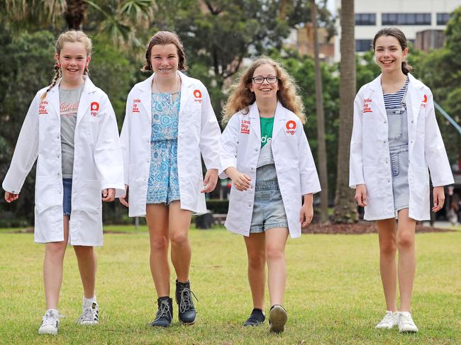 Scientists in the making Indiana Maguire (l to r), Caitlyn Whitbread, Hannah Sistrom and Claire Hinchliffe. Picture: Tim Hunter