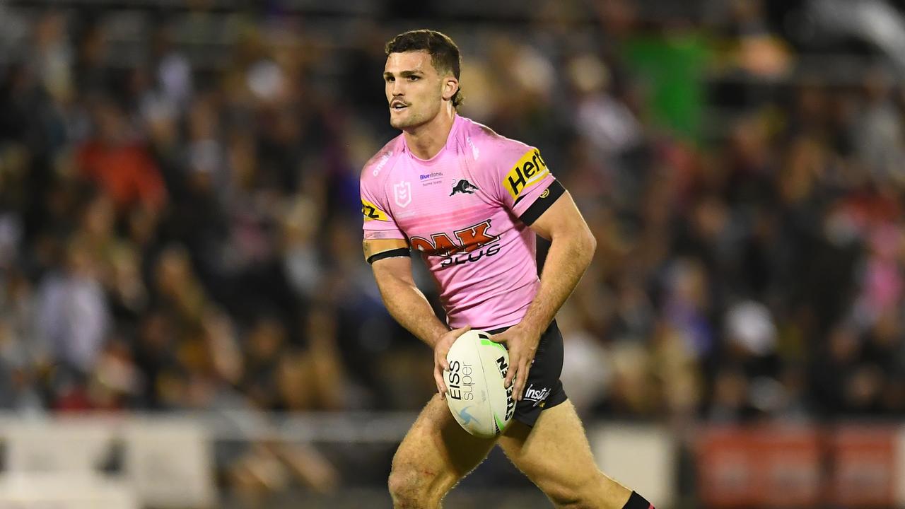 Nathan Cleary is the best halfback in the game, according to his Panthers teammate Isaah Yeo. Picture: Getty Images