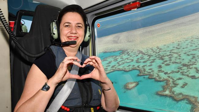 Atoll toll: Love, not science, will save the reef, Premier Annastacia Palaszczuk seems to be saying. Picture: AAP