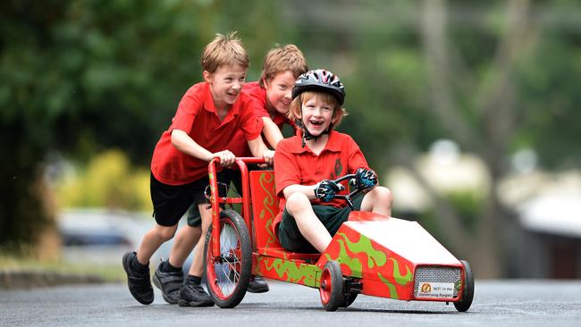 Upwey Township Group holds an annual Billy Cart Race. Picture: Steve Tanner.