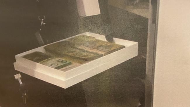 Court released photos of thousands of dollars of cash found in Hassan Zia Rana's Mawson Lakes apartment. Picture: District Court