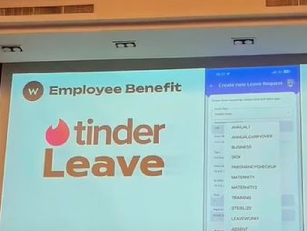 Thai company introduces Tinder Leave. Picture: Viral Press