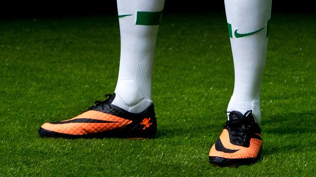 Brazilian football star Neymar presents his new Nike football boots in 2013 in Rio de Janeiro.