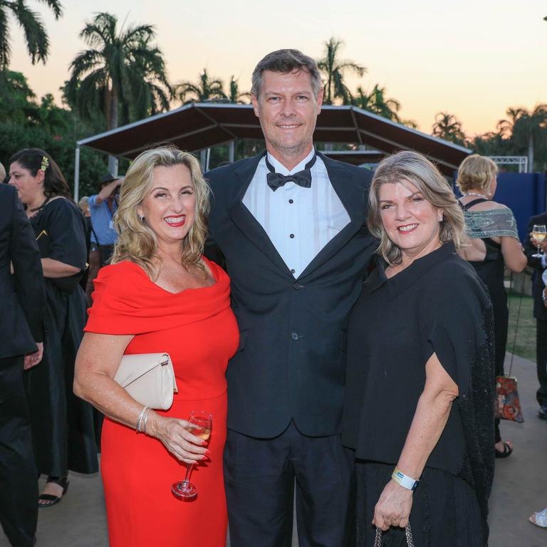 Louise Rand, Scott Reynolds and Karen Brown at the Darwin Turf Club Gala Ball. Picture: Glenn Campbell