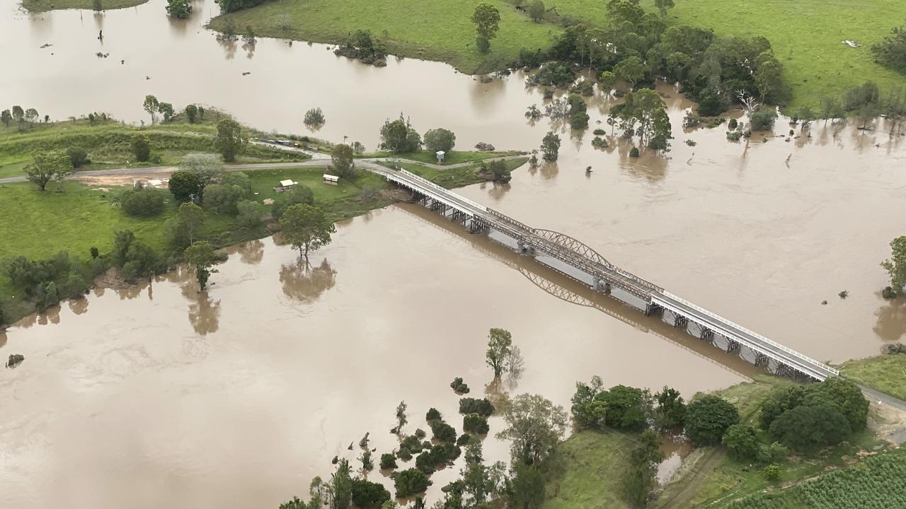 Photos of flooding around Gympie captured by Paul McKeown, chief pilot Wide Bay Air Charter.