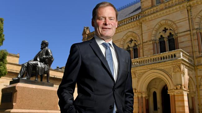 Adelaide University Vice Chancellor Peter Rathjen is donating 20 per cent of his salary to help fund a COVID-19 relief package for students. Picture: Naomi Jellicoe