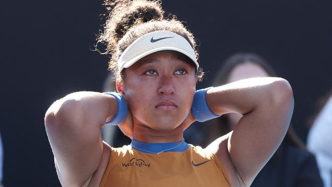 Naomi Osaka was emotional after withdrawing from the ASB Classic final with a one-set-to-nil lead in Auckland on Sunday. Picture: Michael Bradley / AFP