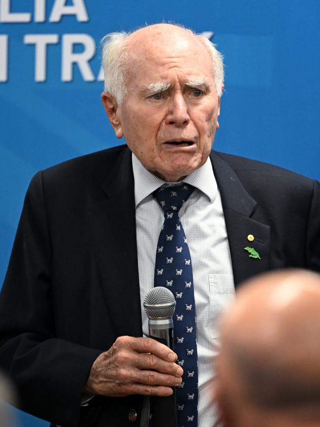 Former prime minister John Howard speaks during a Liberal Party campaign launch in the seat of Mackellar on April 27. Picture: Getty