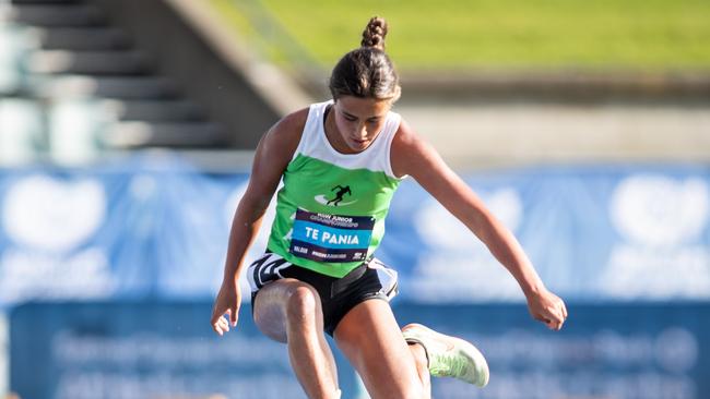 2000m Steeplechase U 16 winner Pipi Te Pania from Sydney Athletics Academy.