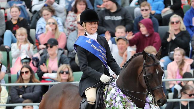 Jessica Stalling and Mikimoto pictured at the Melbourne Royal Show. Picture: DEREK O’LEARY