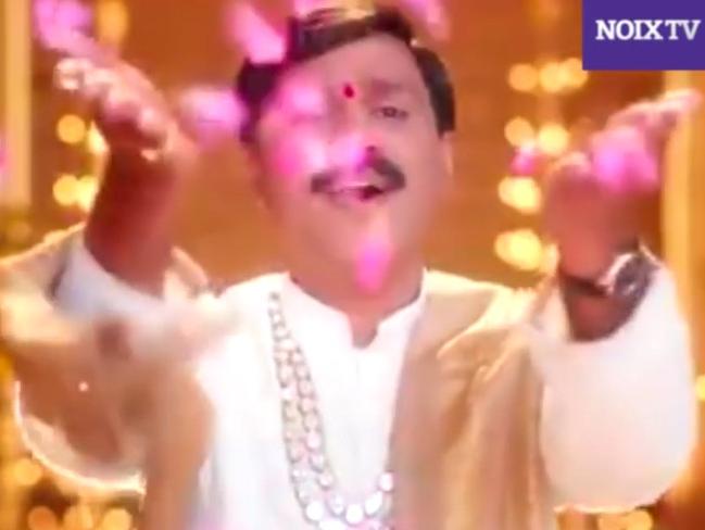 Janardhan Reddy and his wife are filmed lip-syncing to a song that was composed specifically for the nuptials. Picture: YouTube/NOIX LIFE