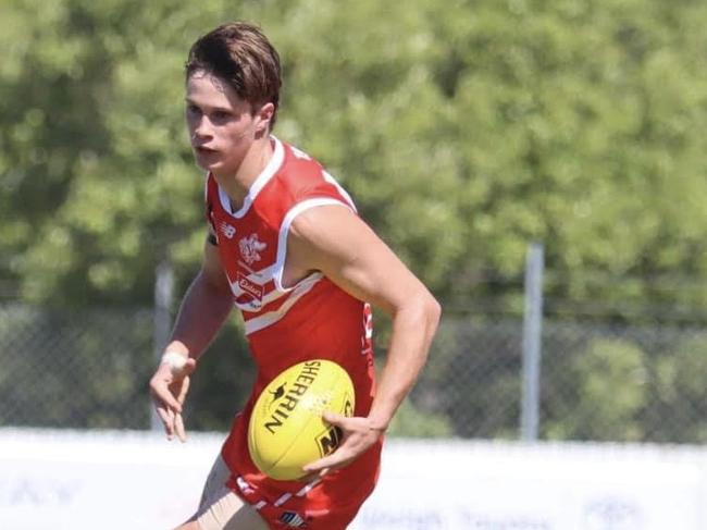 Ollie Miles has played all of his junior Aussie rules with the Yeppoon Swans and made his A-grade debut in 2023.