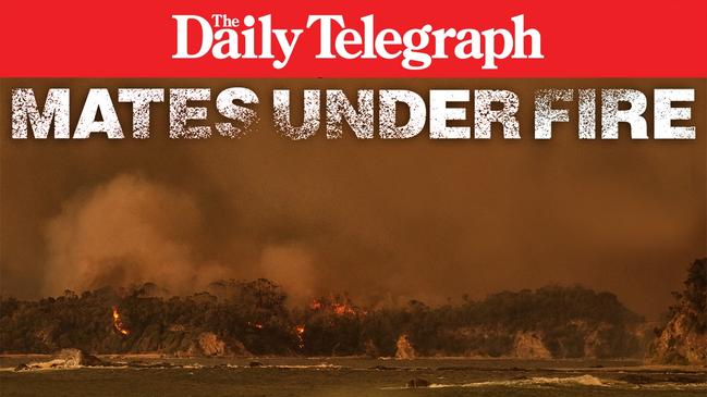 Images from The Daily Telegraph\s podcast series Mates Under Fire. Illustration: Fadzil Hamzah