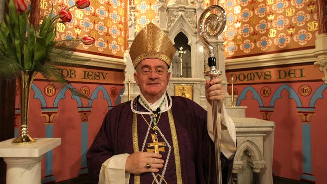 Bishop Peter Elliott attends at the Star of the Sea Catholic Church, West Melbourne. 