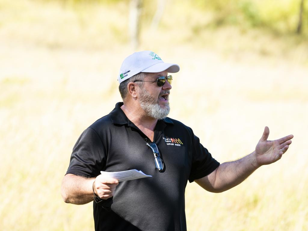 Lee Faulkner of Triple M breakfast speaks at the Hike to Heal 2022 launch at Mt Peel Bushland Park, Saturday, February 19, 2022. Picture: Kevin Farmer