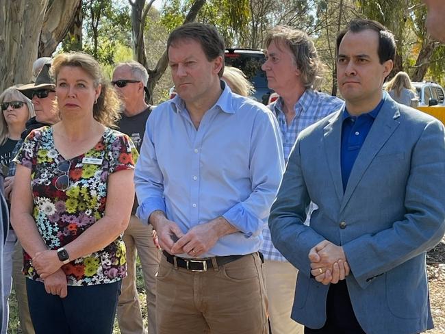 Liberal party press conference  heavy traffic bypass around Hahndorf.  Picture: Patrick McDonald