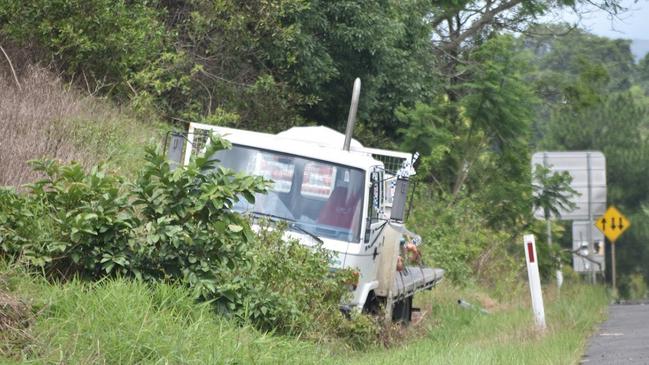 The truck ran off the road just outside of Alstonville. Picture: Tessa Flemming