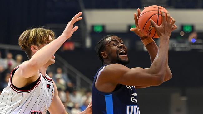 Ariel Hukporti was a standout for United, producing his best performance since returning to the court from an Achilles injury. Picture: Getty Images