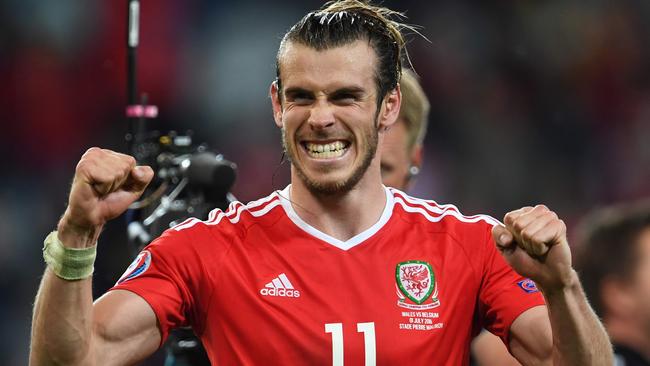 Wales forward Gareth Bale celebrates after the Euro 2016 quarter-finals