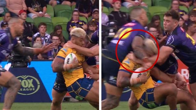 How did Nelson Asofa-Solomona just get a fine for this? Photo: Fox Sports