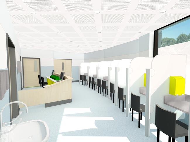 An artist’s impression of inside the new medical injecting room facility. Picture: Supplied