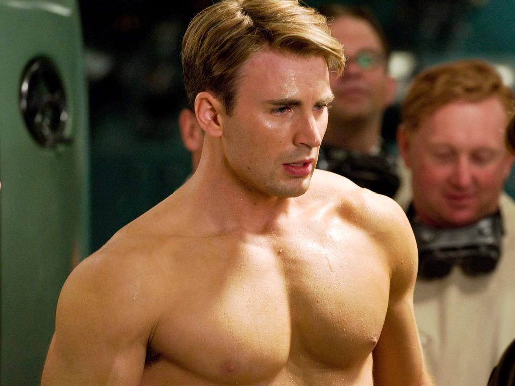 Before … Chris Evans in a scene from Captain America.